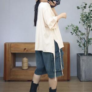 Loose-Fit Cotton Tassels Oversized T-shirt