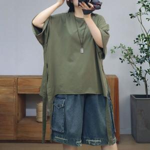 Loose-Fit Cotton Tassels Oversized T-shirt