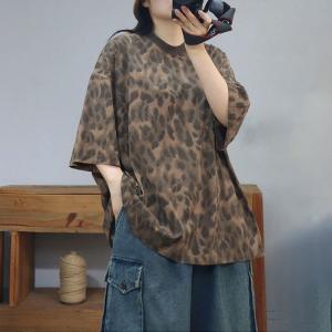 Lazy Day Camo and Leopard Printed Casual T-shirt
