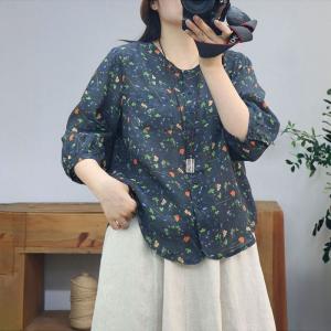 Summer Organic Ramie Printed Blouse