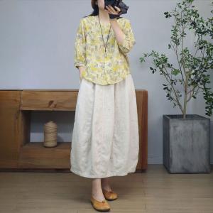 Summer Organic Ramie Printed Blouse