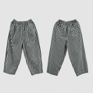 Cottagecore Style Black Plaids Cotton Linen Pants