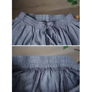 Cotton Linen Casual Ruffle Hems Wide Leg Ankle Pants