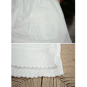 Pleated Hem Cotton Beige Wide Leg Teacher Pants