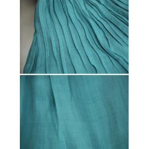 Peacock Blue Organic Ramie Flare A-Line Skirt
