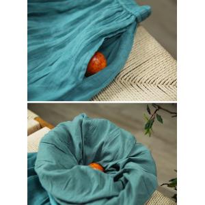 Peacock Blue Organic Ramie Flare A-Line Skirt