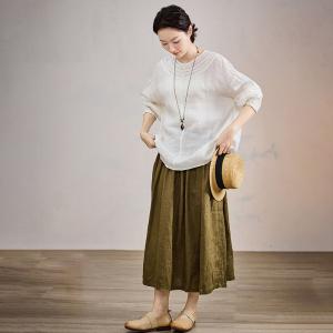 Oliver Green Casual Linen Maxi Skirt