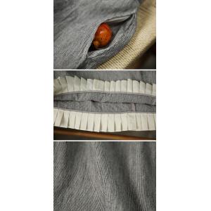 Ruffled Edges Gray Cotton Linen Bud Skirt
