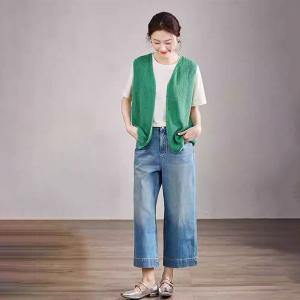 Mulberry Silk and Cashmere Knitting Vest Cardigan