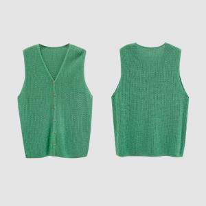 Mulberry Silk and Cashmere Knitting Vest Cardigan