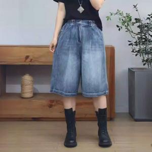 Light Wash High Rise Ladies Bermuda Jeans