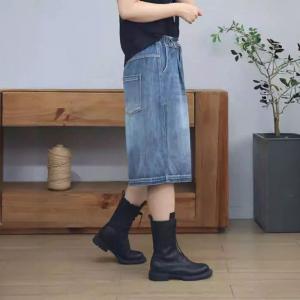 Light Wash High Rise Ladies Bermuda Jeans