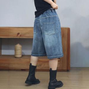 Light Wash High Rise Ladies Bermuda Jeans