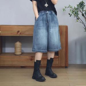 Light Wash High Rise Ladies Bermuda Jeans