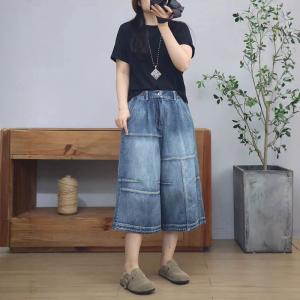 Summer High Rise Wide Leg Midi Jeans