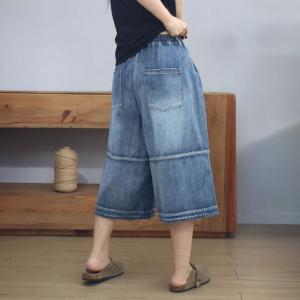 Summer High Rise Wide Leg Midi Jeans
