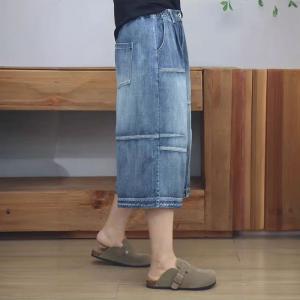 Summer High Rise Wide Leg Midi Jeans