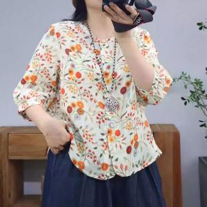 Comfort Ramie Floral Blouse