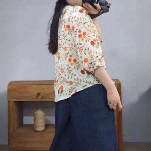 Comfort Ramie Floral Blouse