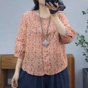 Comfort Ramie Floral Blouse