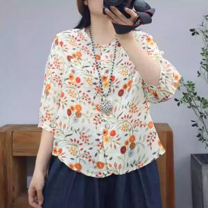 Comfort Ramie Floral Blouse
