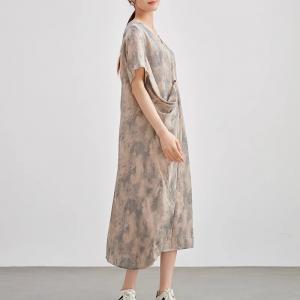 Designer Asymmetrical Layering Printed Cocoon Dress