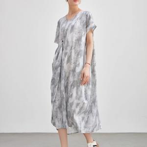 Designer Asymmetrical Layering Printed Cocoon Dress