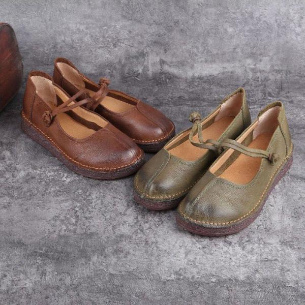 Low Heels Leather Buckle Mary Jane Sandals