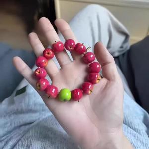 Cartoon Red Apple Beaded Bracelet Versatile Accessory Birthday Gift