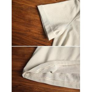 Crew Neck Casual Pinstriped T-shirt
