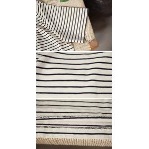 Half Sleeves Black Striped Cotton T-shirt