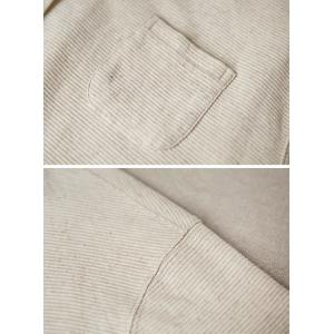Cotton Linen Long Sleeves Pinstriped Cardigan