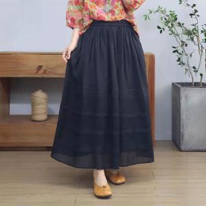 Comfy Loose Ramie Tiered Maxi Skirt