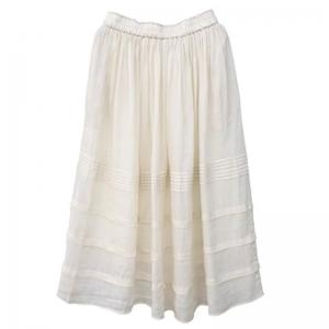 Comfy Loose Ramie Tiered Maxi Skirt