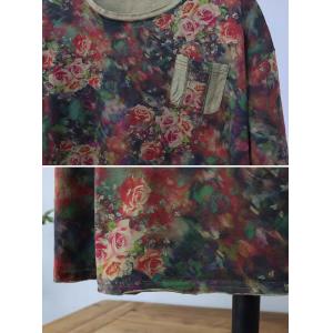 Flowers Patterns Short Sleeves Summer T-shirt
