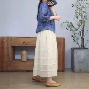 Breathable Comfy Ramie Floral Blouse