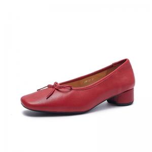 Business Casual Chunky Heels Bowknot Shoes
