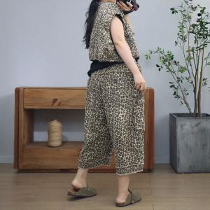 90s Fashion Short Jacket with Leopard Ankle Jeans