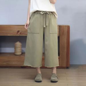 Tassel Plain Jacket Vest with Wide Leg Cotton Pants