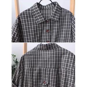 Korean Style Front Pockets Plaid Polo Shirt Dress