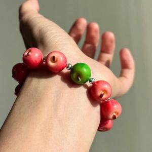 Lovely  Resin Apple Pendant Bracelet