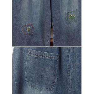 Embroidered Patchwork Wide Leg Jeans for Women