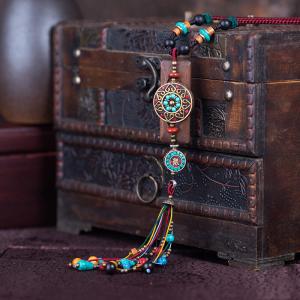 Folk Fashion Beading Tassel Long Sweater Necklace