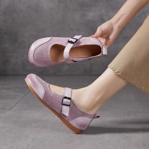 Pop Colors Suede Leather Mary Jane Sandals