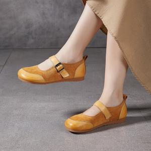 Pop Colors Suede Leather Mary Jane Sandals