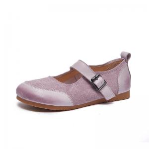 Pop Colors Suede Leather Mary Jane Sandals