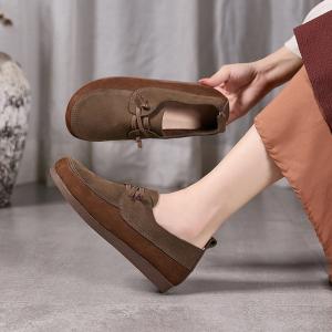 Soft Leather Low Heels Comfort Mom Flats