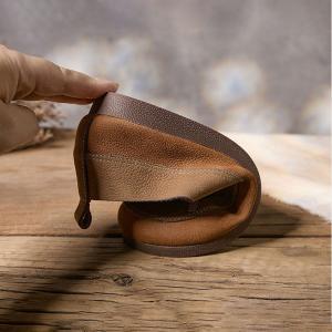 Soft Leather Low Heels Comfort Mom Flats