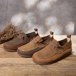 Soft Leather Low Heels Comfort Mom Flats