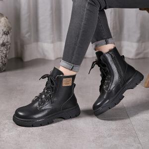 Lamb Wool Lining Winter Chunky Heels Martin Boots